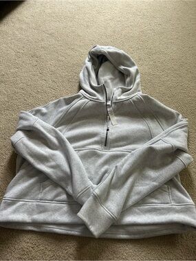 Lululemon Light Gray Half-Zip Hoodie Sweater
